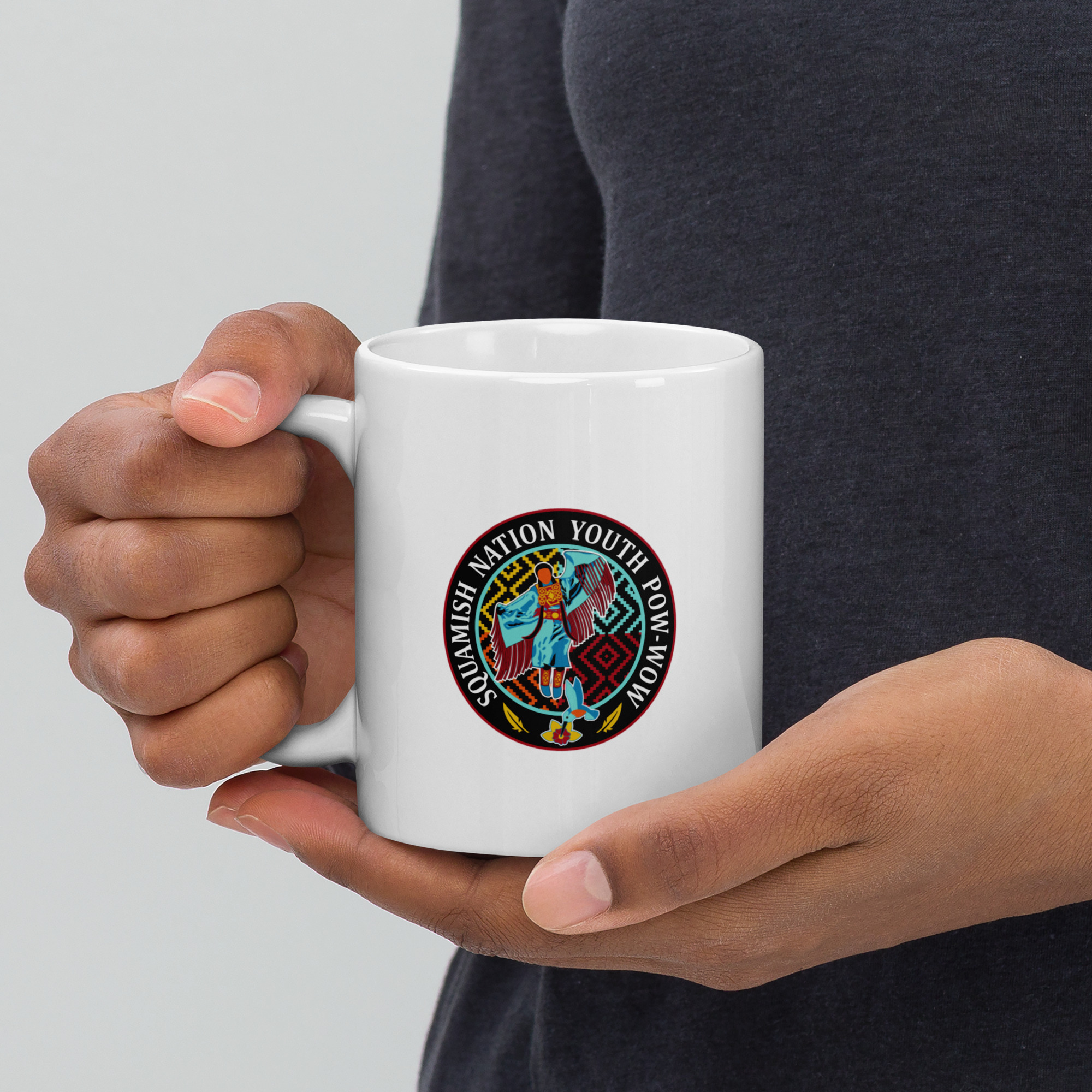 White glossy mug